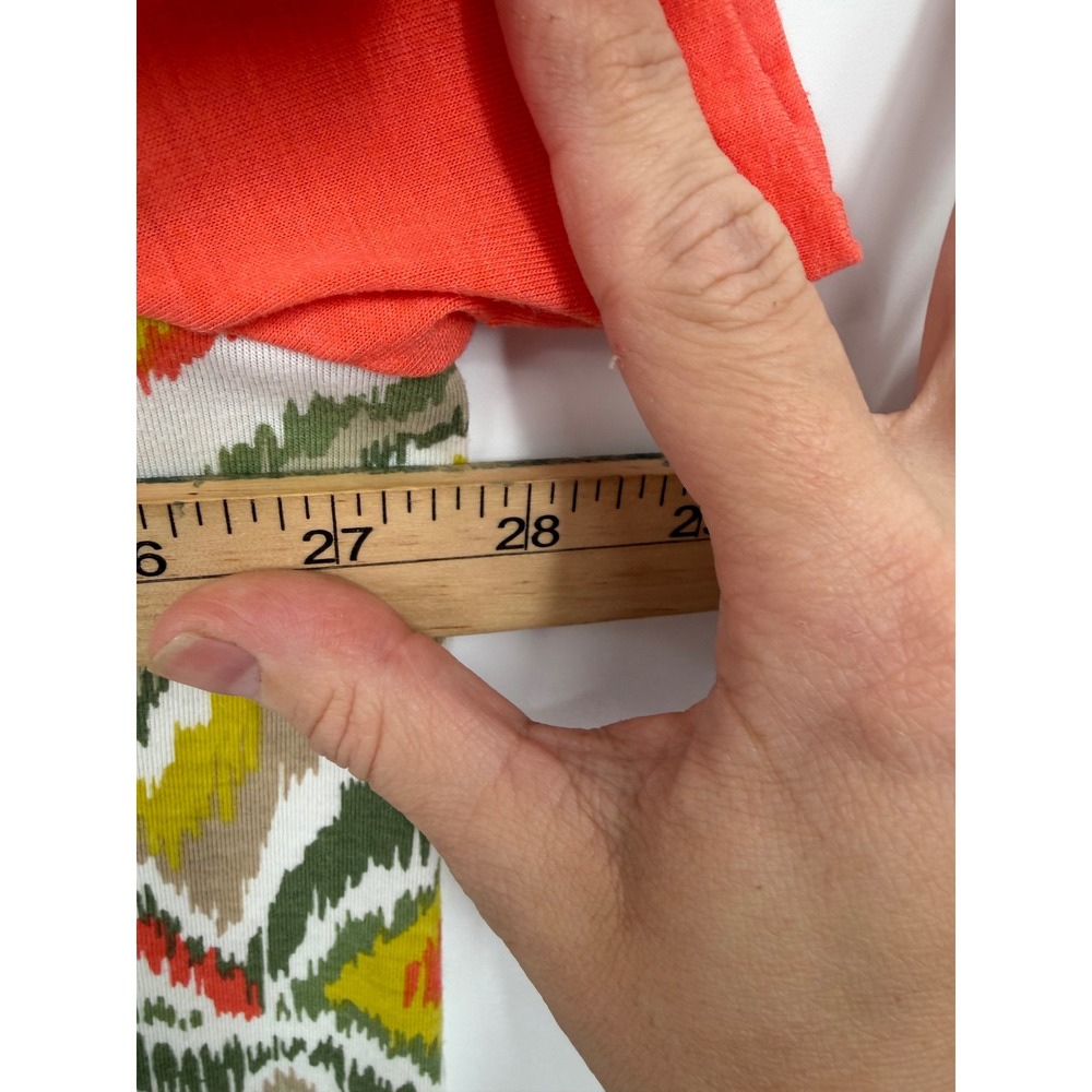 Hearts of Palm Woman Top Studded V-Neck Ikat Print Orange 2X - Picture 7 of 7